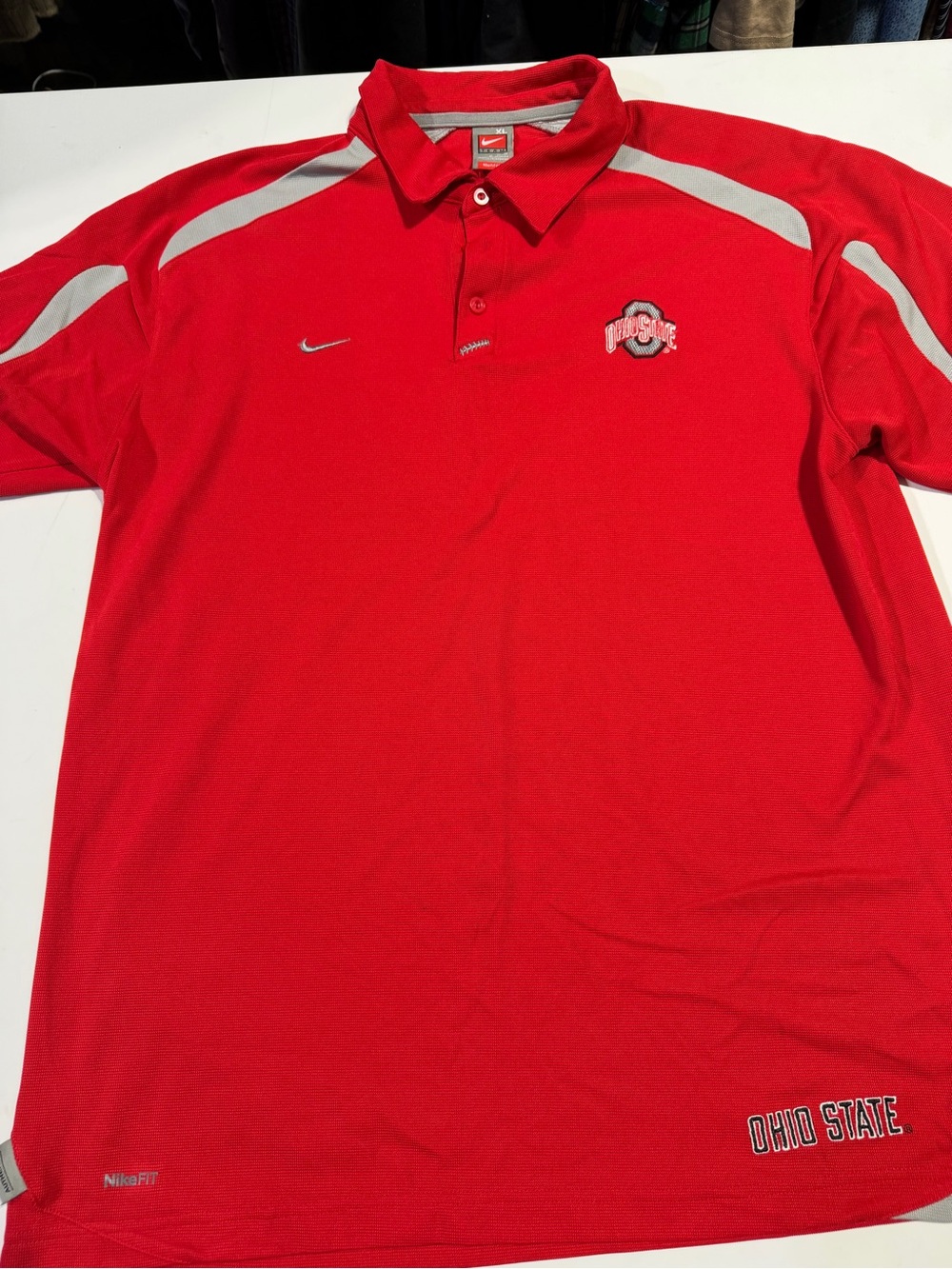 Nike Red Ohio State Polo with Gray Accents